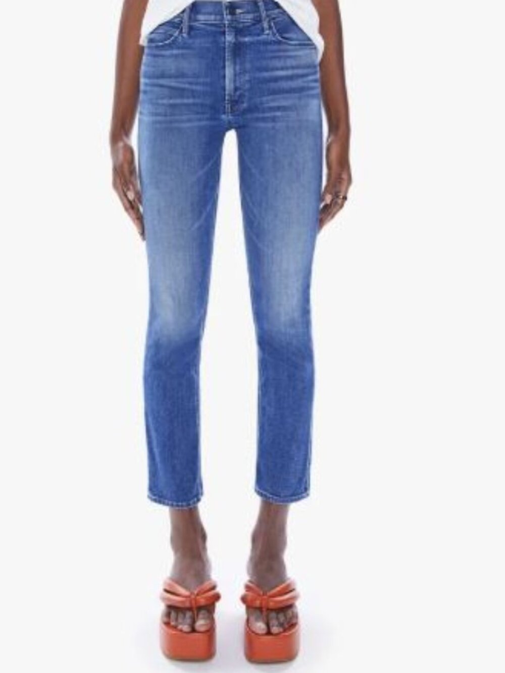 MOTHER The Mid Rise Rider Ankle Jeans in Wish On A Star